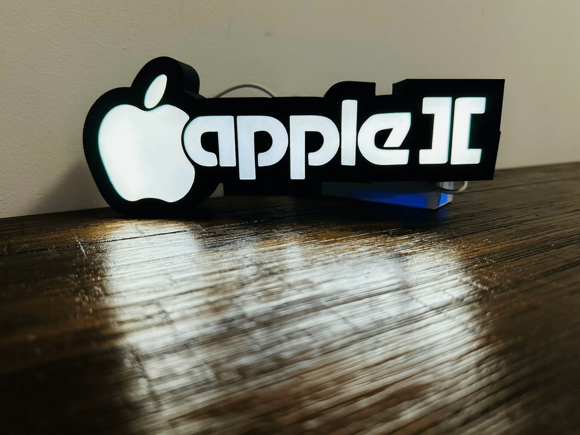 Apple II Apple Logo - Full Colour or White - Night Light / Light Up Wall Art