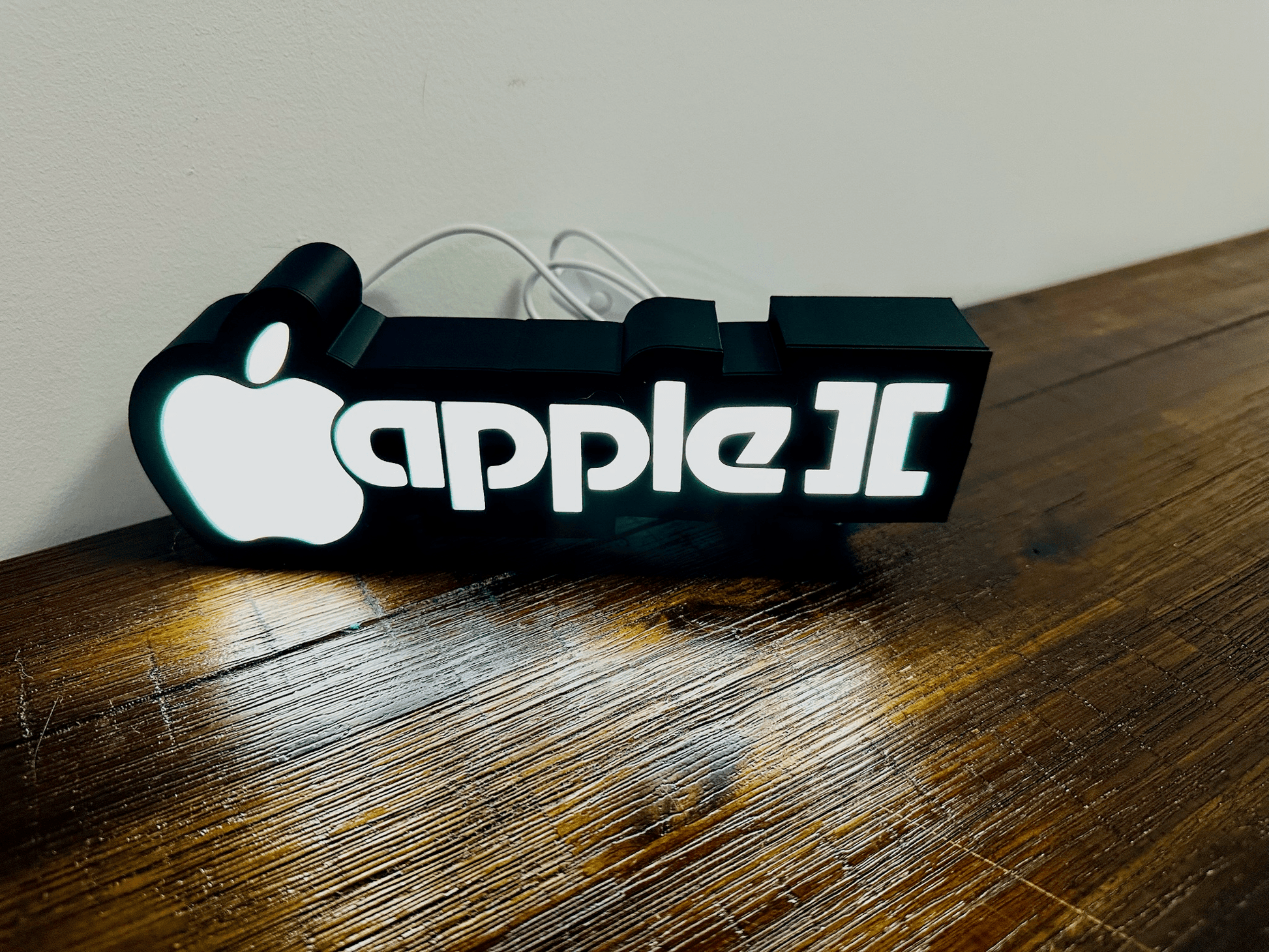 Apple II Apple Logo - Full Colour or White - Night Light / Light Up Wall Art