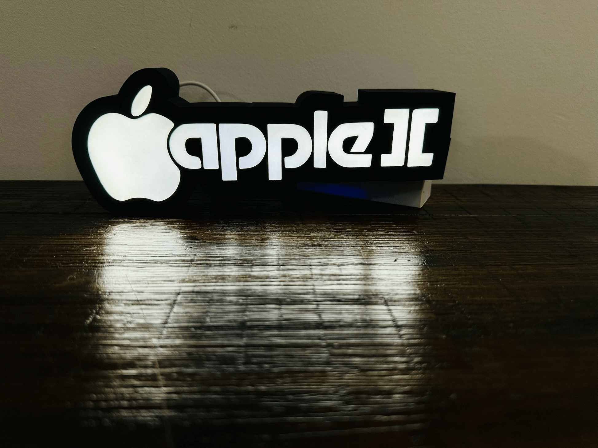 Apple II Apple Logo - Full Colour or White - Night Light / Light Up Wall Art