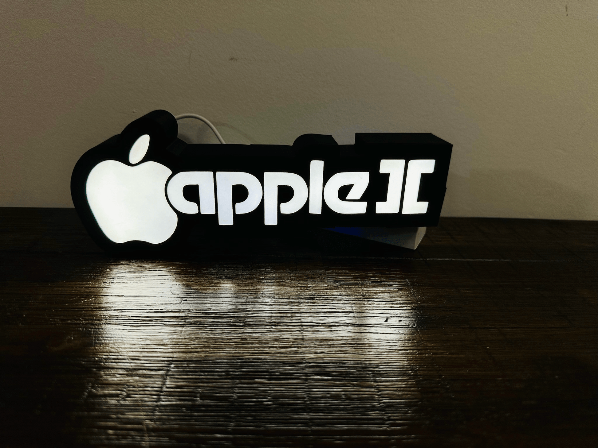 Apple II Apple Logo - Full Colour or White - Night Light / Light Up Wall Art