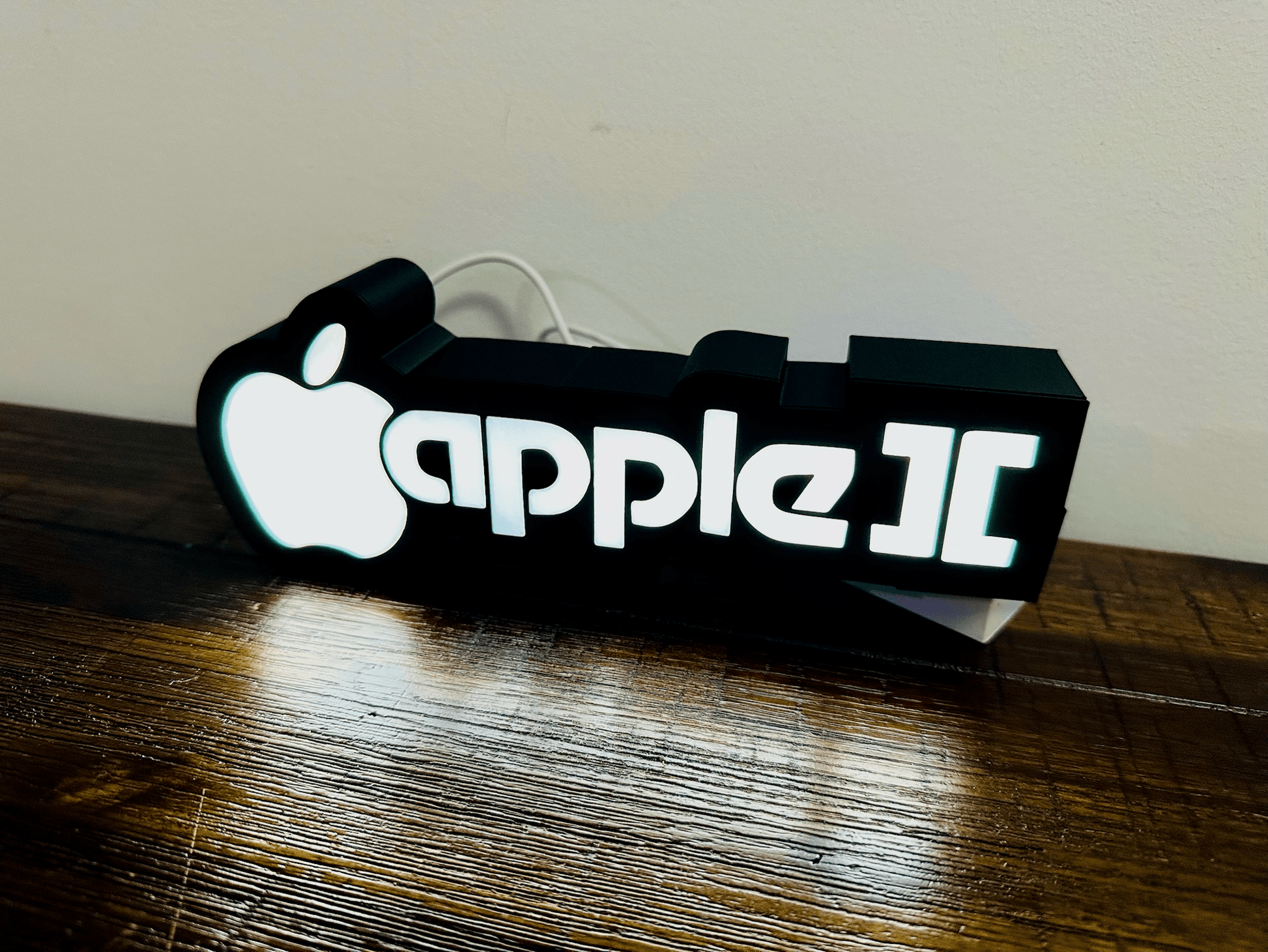 Apple II Apple Logo - Full Colour or White - Night Light / Light Up Wall Art