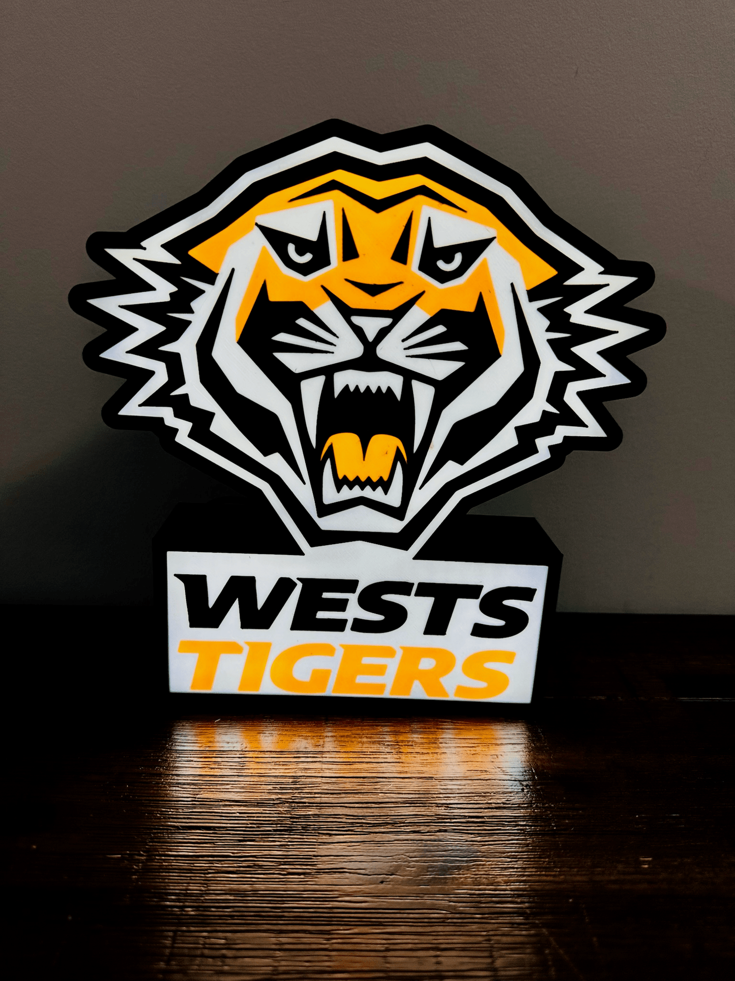 Wests Tigers - NRL Logo Light-up Sign - USB Powered