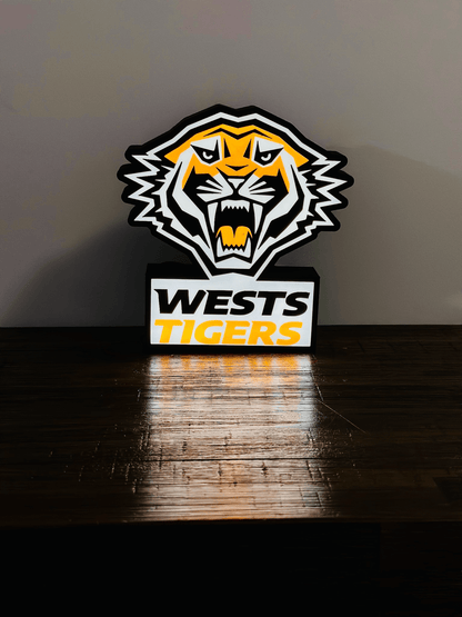 Wests Tigers - NRL Logo Light-up Sign - USB Powered