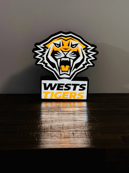 Wests Tigers - NRL Logo Light-up Sign - USB Powered