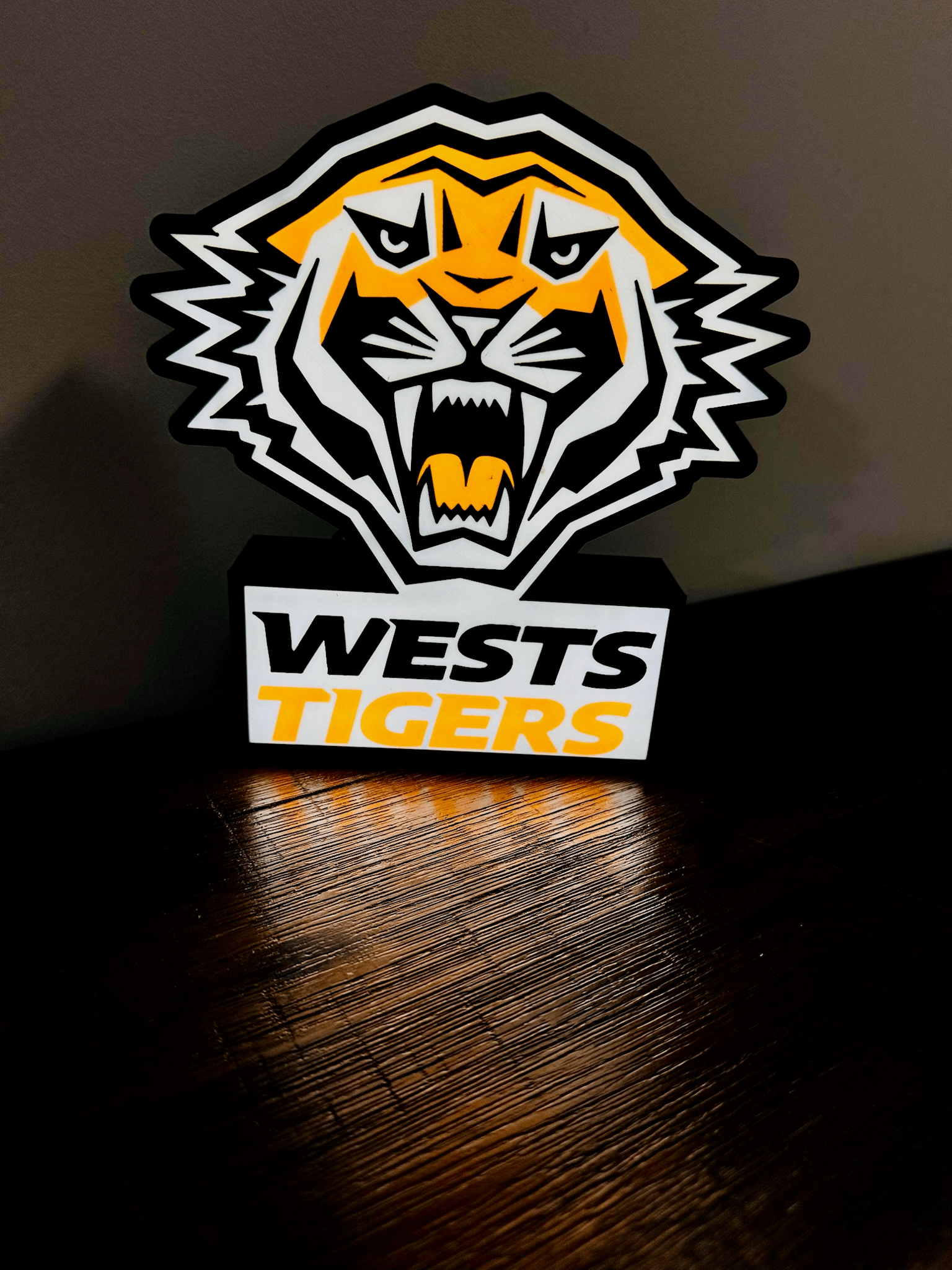 Wests Tigers - NRL Logo Light-up Sign - USB Powered