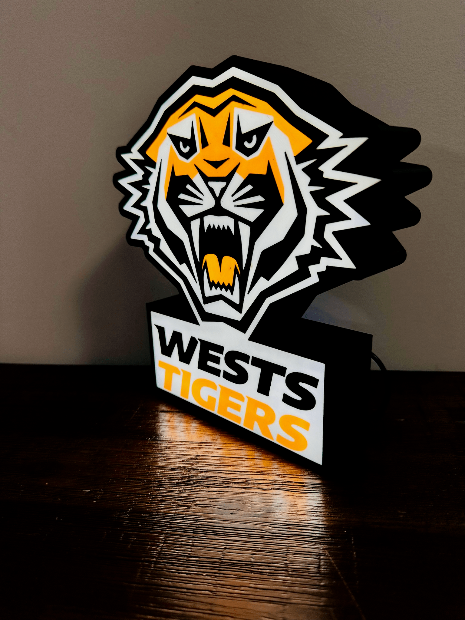 Wests Tigers - NRL Logo Light-up Sign - USB Powered