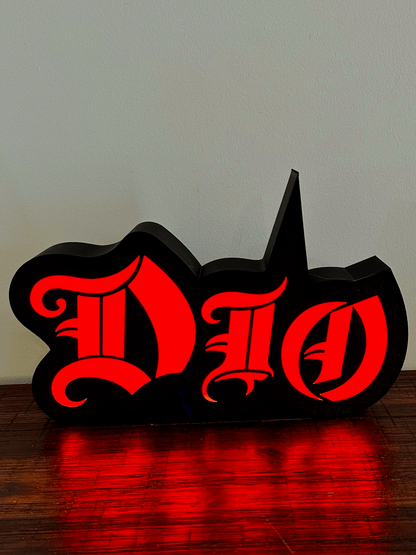 Dio - Rock Music Band - 1980's - Night Light / Bright Red Light Up Wall Art