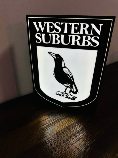 Western Suburbs Magpies - Team Logo - Light Box / Night Light