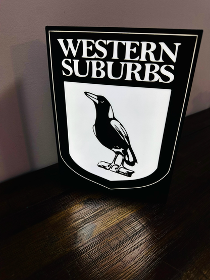 Western Suburbs Magpies - Team Logo - Light Box / Night Light