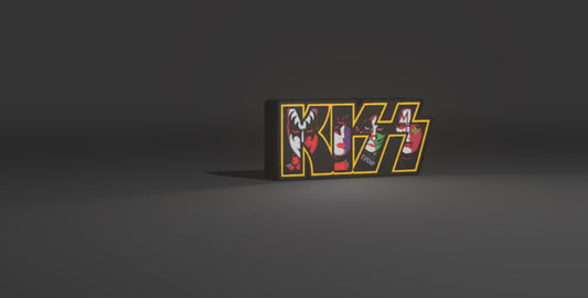 KISS Logo - LED Light Up Sign - USB Powered