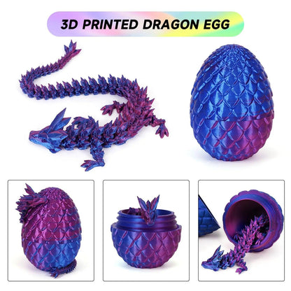 Magical Flexible Dragon, Inside it's own egg! Various colours available! - Michael's 3D World