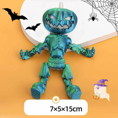 Halloween Decoration: Rainbow Flexible Pumpkin Head Skeleton with movement & Glow in the Dark Eyes - Michael's 3D World