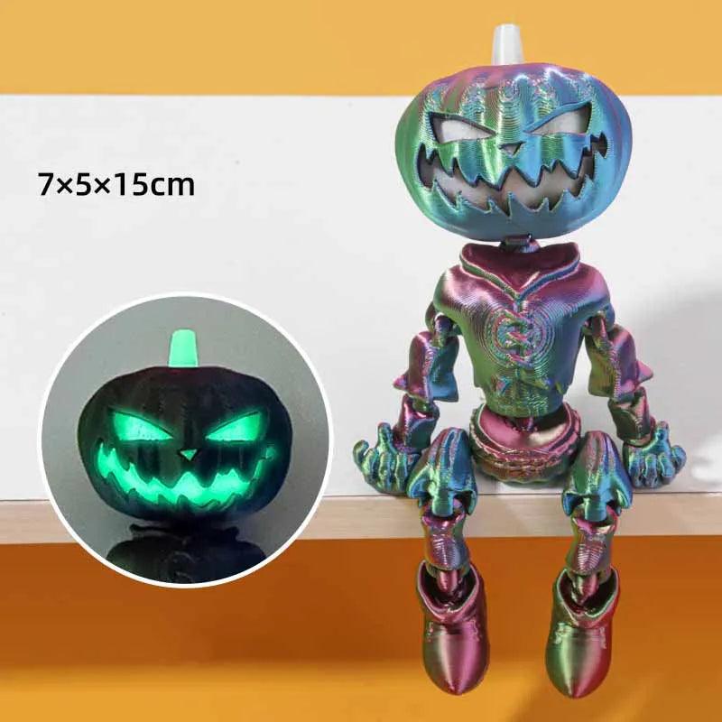 Halloween Decoration: Rainbow Flexible Pumpkin Head Skeleton with movement & Glow in the Dark Eyes - Michael's 3D World