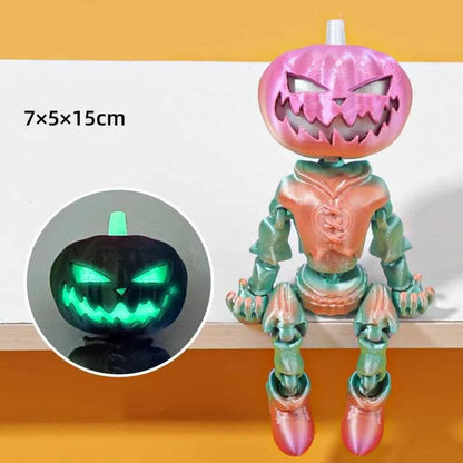 Halloween Decoration: Rainbow Flexible Pumpkin Head Skeleton with movement & Glow in the Dark Eyes - Michael's 3D World