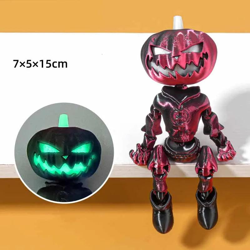 Halloween Decoration: Rainbow Flexible Pumpkin Head Skeleton with movement & Glow in the Dark Eyes - Michael's 3D World