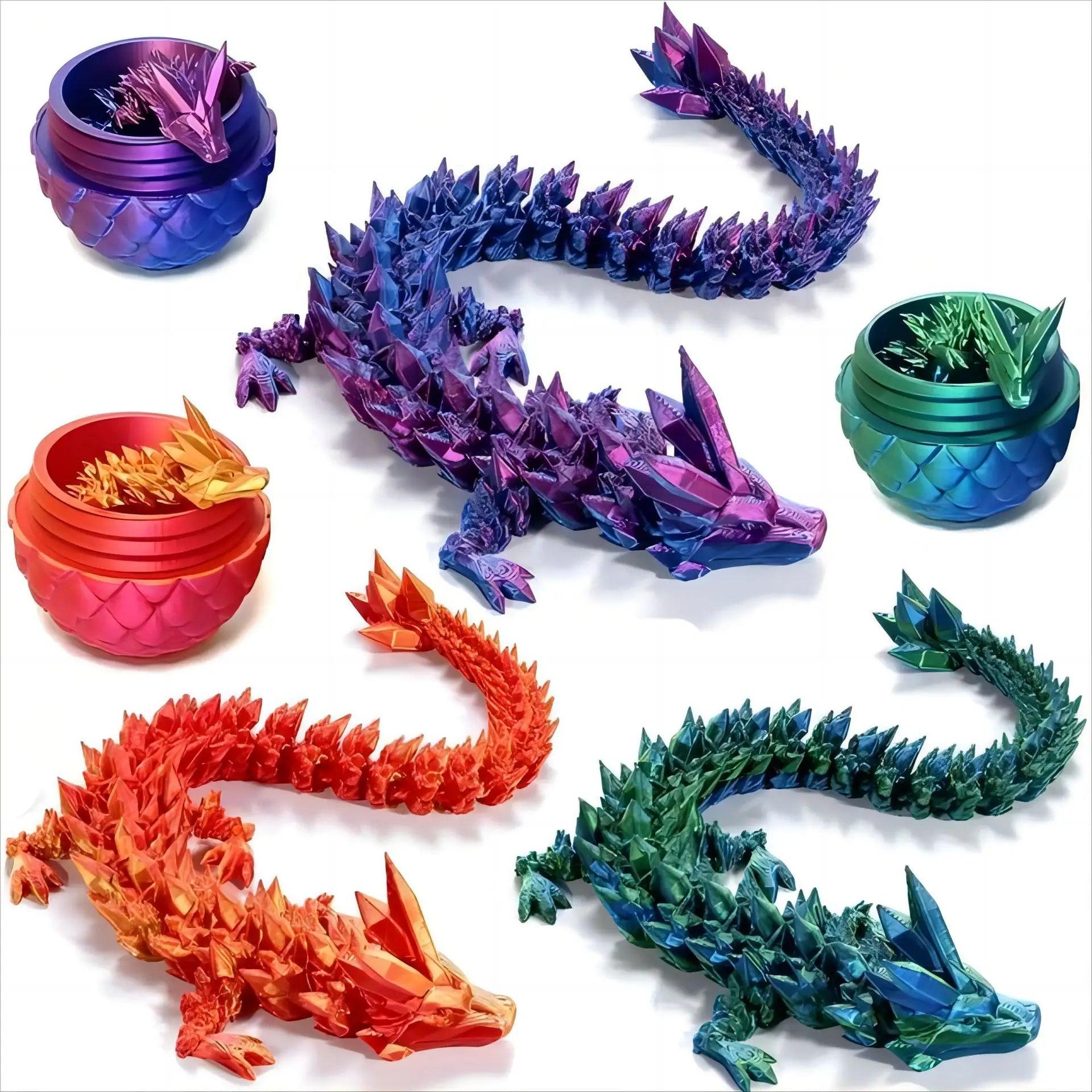 Magical Flexible Dragon, Inside it's own egg! Various colours available! - Michael's 3D World