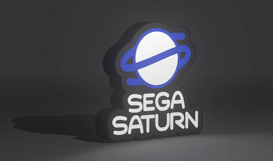 Sega Saturn Logo - LED Light Up Sign - USB Powered