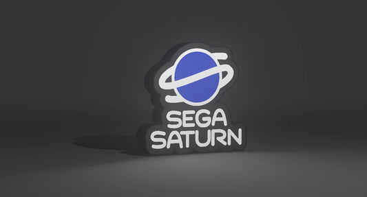 Sega Saturn Logo - LED Light Up Sign - USB Powered