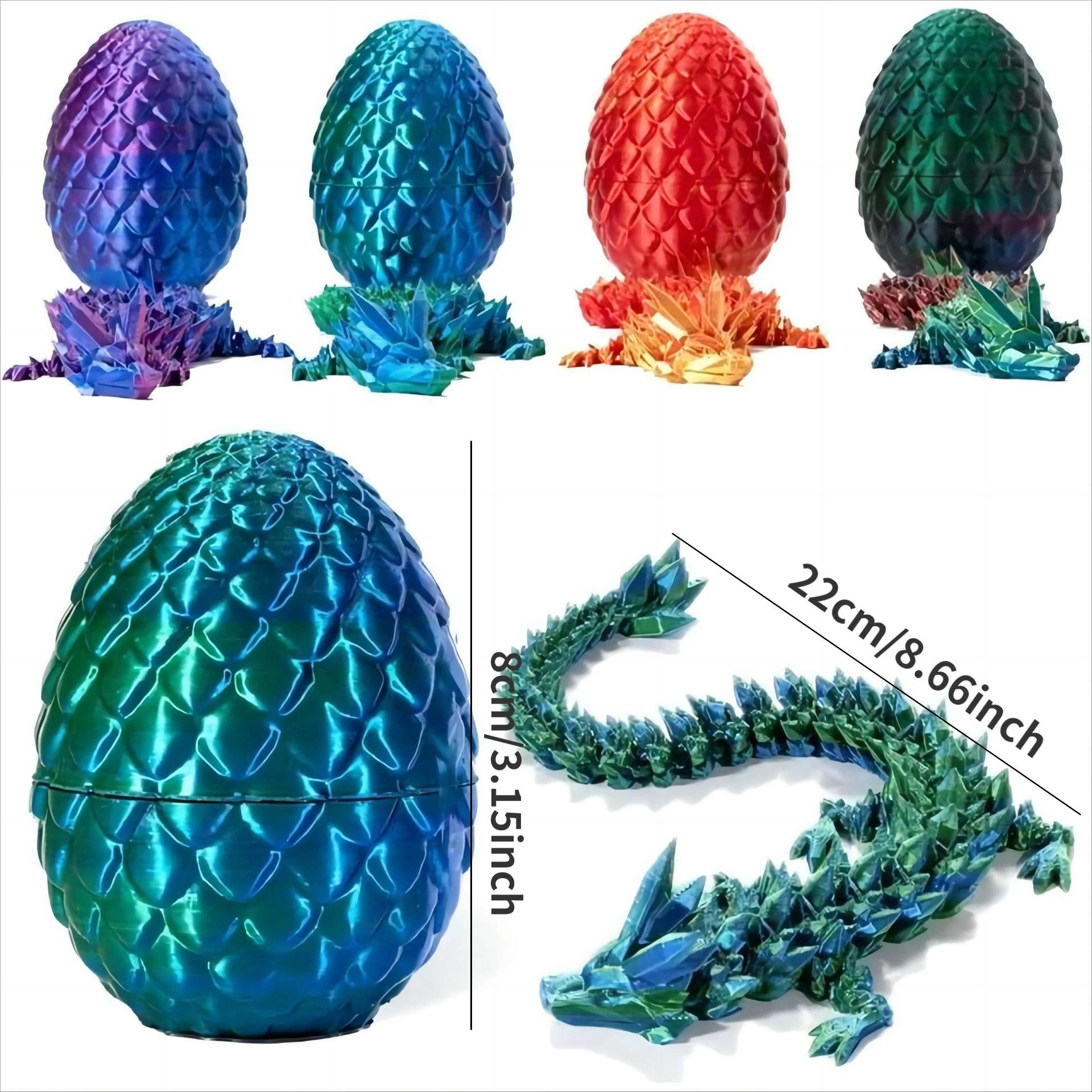 Magical Flexible Dragon, Inside it's own egg! Various colours available! - Michael's 3D World