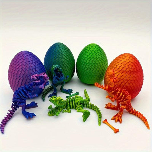 Small T-Rex Dinosaur Skeleton with his own Egg Enclosure & Dog Bone - Michael's 3D World