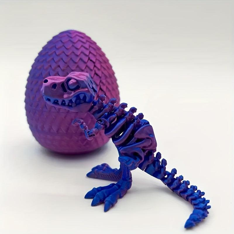 Small T-Rex Dinosaur Skeleton with his own Egg Enclosure & Dog Bone - Michael's 3D World
