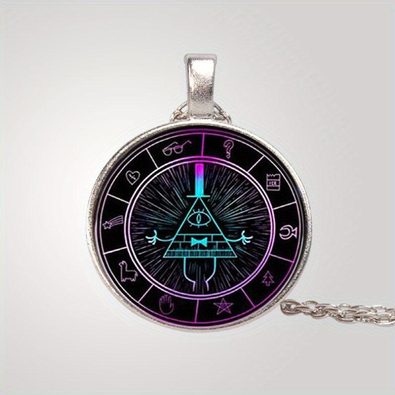Bill Cipher Zodiac Wheel - Glass Pendant/Necklace - Bright Colours - Michael's 3D World