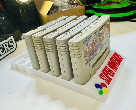 Super Nintendo Game Holder - PAL/Euro Version, Holds 8 Games - 2 Designs/Colours - Michael's 3D World