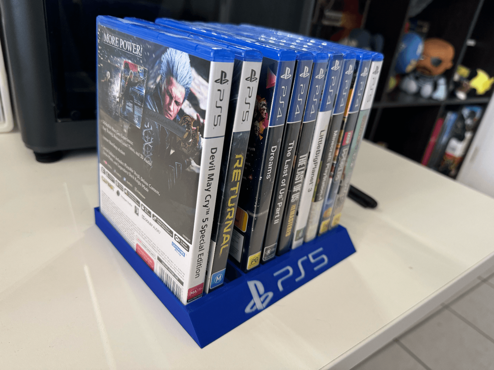 Sony Playstation PS4/PS5 - Game Case Holder / Stand - Holds 10 Game Cases - Michael's 3D World