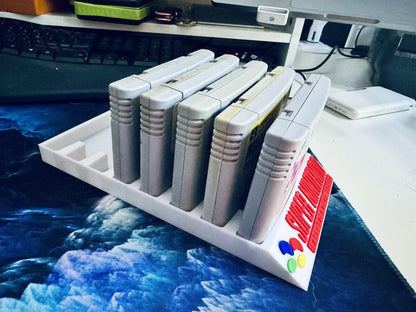 Super Nintendo Game Holder - PAL/Euro Version, Holds 8 Games - 2 Designs/Colours - Michael's 3D World