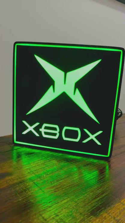Original Classic XBOX - Bright Green Light Up Wall Art - USB Powered