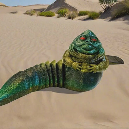 Star Wars: Figura articulada de Jabba el Hutt con ojos rojos | Decoración de StarWars y juguete antiestrés para coleccionistas y fanáticos