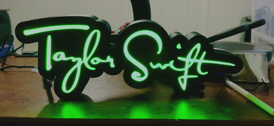 Caja de luz con firma o autógrafo de Taylor Swift: 30 cm, alimentación por USB, luz LED: arte de pared iluminado