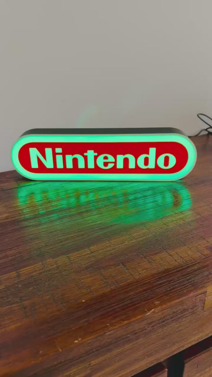 Nintendo Logo LED Light-Up Display Sign - Illuminate Your Gaming Space!