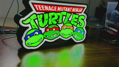 TMNT - Teenage Mutant Ninja Turtles - With Faces - Night Light / Light Box / Light Up Wall Art
