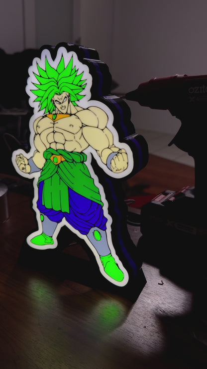 Broly - Máximo poder - Dragon Ball Z - Letrero luminoso / Arte de pared / Luz de noche