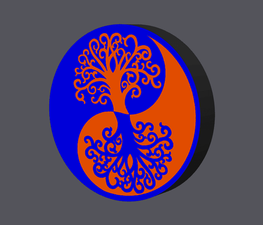 Ying Yang Light Up Sign with Tree Artwork - USB Powered - Michael's 3D World